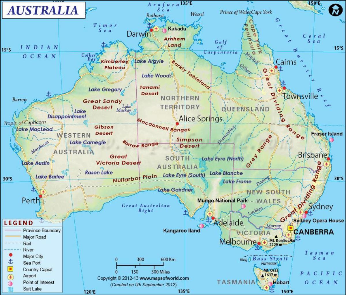 Australia provinsen kart Australia kart provinser (Australia og New